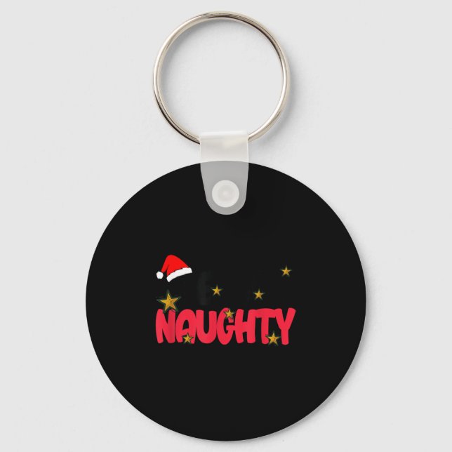 Chaveiro Team Naughty Shirt Funny Matching Christmas Family (Frente)