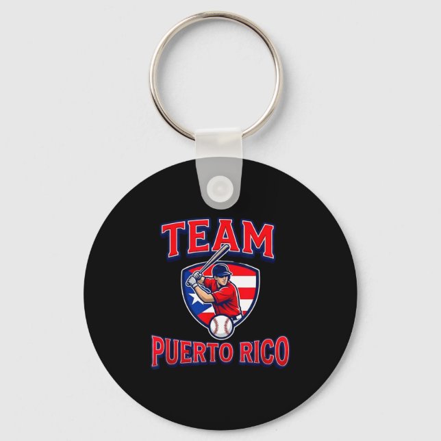 Chaveiro Team Puerto Rico Baseball Flag Patriotic  (Frente)