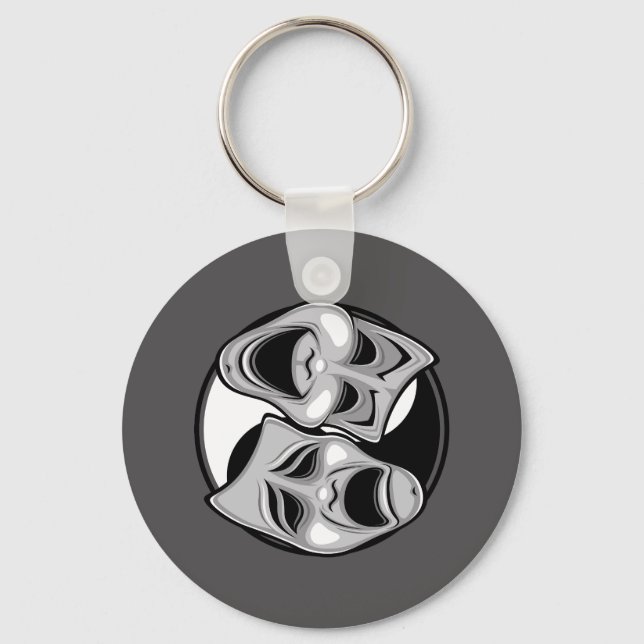 Chaveiro Teatro de Comédia e Tragédia Máscara Yin Yang Desi (Frente)