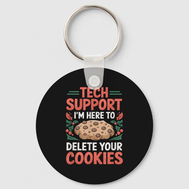 Chaveiro Tech Suprt Christmas Helpdesk Computer Geek Cookie (Frente)