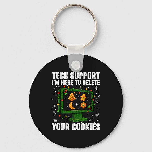 Chaveiro Tech Suprt Delete Your Cookies Men Ugly Christmas  (Frente)