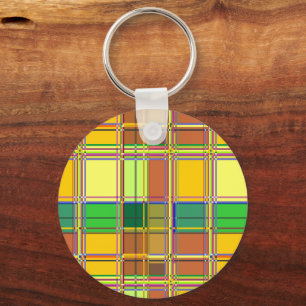 Chaveiro Tecido Colorido Caribenho Madras Xadrez