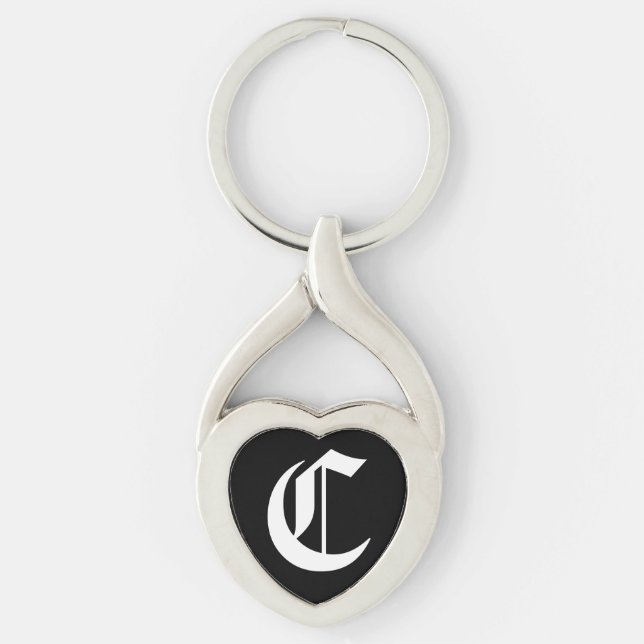 Chaveiro Tecla "C" Black Heart (Frente)