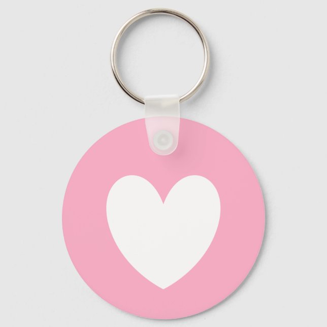 Chaveiro Tecla de Coração Branco (Frente)