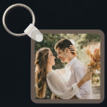 Chaveiro Tecla de Foto de Noiva Elegante Moderna e Casament<br><div class="desc">Chaveiro de Foto de Noiva Elegante Moderna e Casamento de Groom</div>