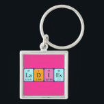 Chaveiro Tecla de mesa periódica das damas<br><div class="desc">As senhoras soletradas como La D I Es (Lanthanum Deuterium Iodine Einsteinium) em um teclado para o cientista em você.</div>
