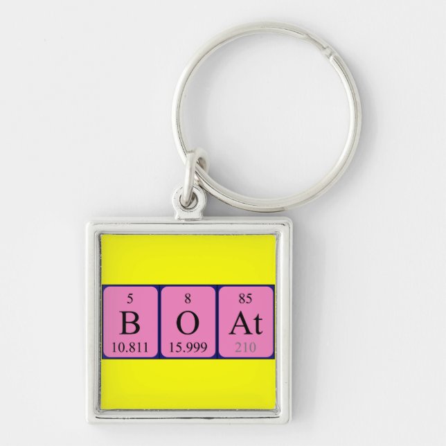 Chaveiro Tecla de mesa periódica do boi (Frente)