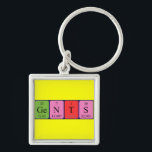 Chaveiro Tecla de mesa periódica do Gents<br><div class="desc">Gents soletrados como Ge N T S (Germanium Nitrogen Tritium Sulfur) em um teclado para o cientista em você.</div>