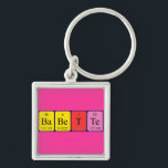 Chaveiro Tecla de nome de mesa periódica do Babette<br><div class="desc">Babette soletrou como Ba Be T Te (Barium Beryllium Tritium Tellurium) num teclado para o cientista em você. Não consegues encontrar o que queres?</div>