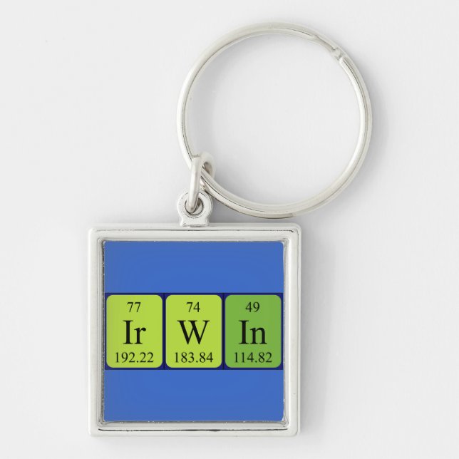 Chaveiro Tecla de nome de mesa periódica do Irwin (Frente)