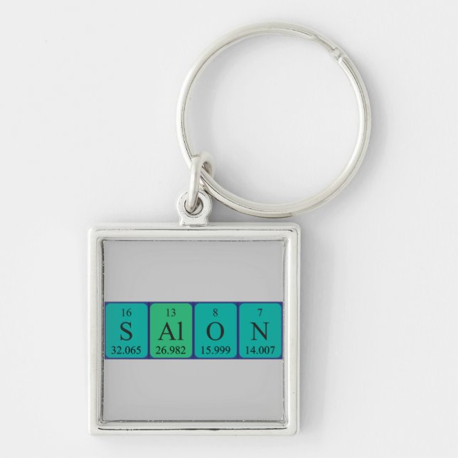 Chaveiro Tecla de nome de mesa periódica do Salon (Frente)