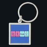 Chaveiro Tecla de nome de mesa periódica Osamu<br><div class="desc">Osamu soletrou como O S Am U (Oxigênio Sulfur Americium Uranium) num teclado para o cientista em você. Não consegues encontrar o que queres?</div>