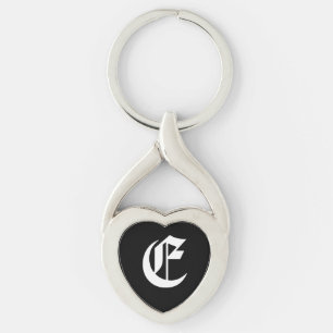 Chaveiro Tecla "E" Black Heart