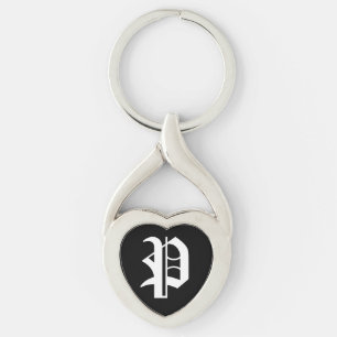 Chaveiro Tecla "P" Black Heart