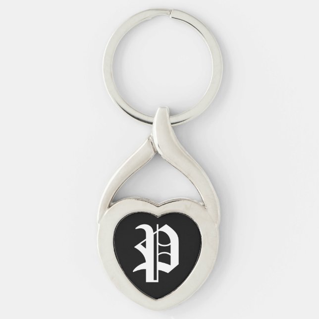 Chaveiro Tecla "P" Black Heart (Frente)
