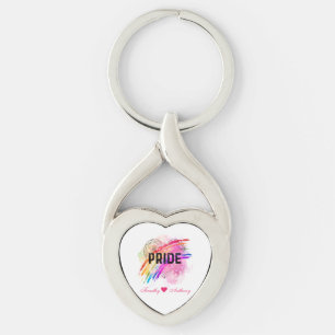 Chaveiro Tecla Personalizada LGBTQ Pride Arco-Íris Colorido