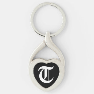 Chaveiro Tecla "T" Black Heart