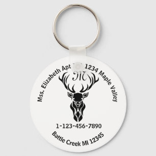 Chaveiro Tecla Tribal Buck Silhouette Monogram Endereço Do