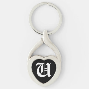 Chaveiro Tecla "U" Black Heart