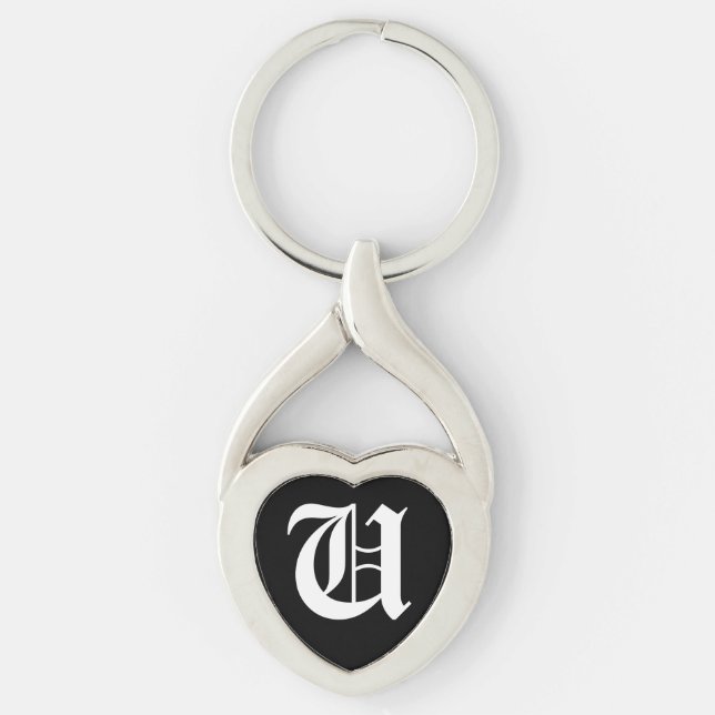 Chaveiro Tecla "U" Black Heart (Frente)