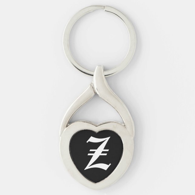 Chaveiro Tecla "Z" Black Heart (Frente)