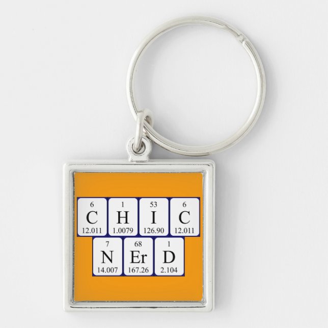 Chaveiro Teclado de frase de mesa periódica ChicNerd (Frente)