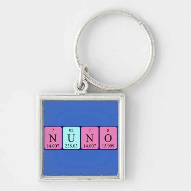 Chaveiro Teclado de nome de mesa periódica Nuno (Frente)