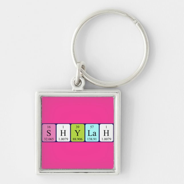 Chaveiro Teclado de nome de mesa periódica Shylah (Frente)