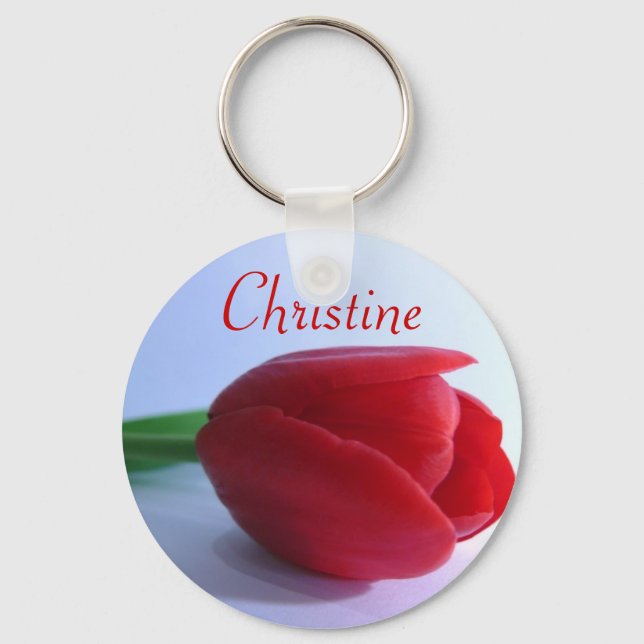 Chaveiro Teclado de nome personalizado - Tulip vermelho (Frente)
