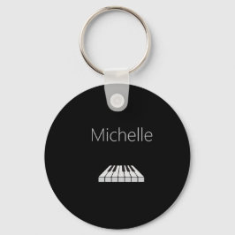 Chaveiro Teclado de Piano e Pingente de Notas Musicais