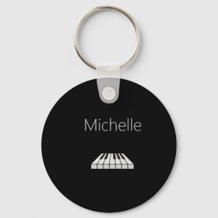 Chaveiro Teclado de Piano e Pingente de Notas Musicais