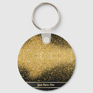 Chaveiro Teclado Personalizado Glitter na moda Dourado