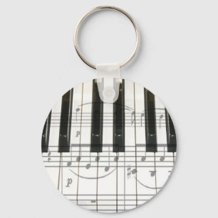 Chaveiro Teclado Piano e Notas de Música