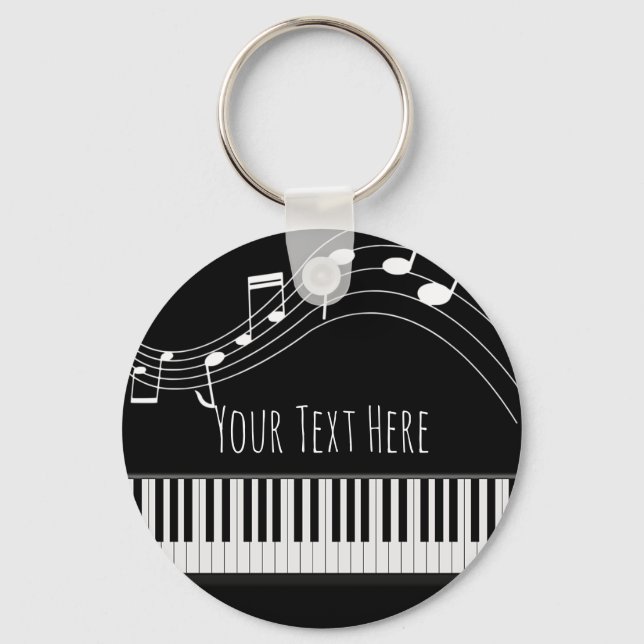 Chaveiro Teclado Piano e Notas Musicais (Frente)