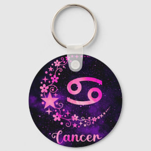 Chaveiro Teclado Zodiac do Cancer rosa