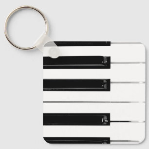 Chaveiro Teclas Realistas de Teclado de Piano Preto e Branc