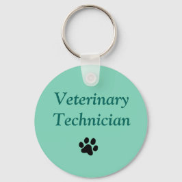 Chaveiro Técnico Veterinário/Impressão em Pata Negra/Verde