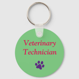 Chaveiro Técnico Veterinário/Impressão em púrpura/Verde