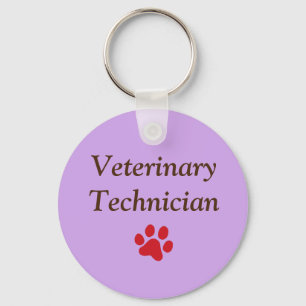 Chaveiro Técnico veterinário/impressão/roxo vermelhos da