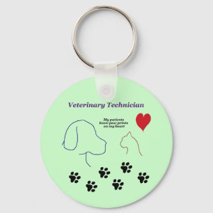 Chaveiro Técnico veterinário - impressões da pata em meu