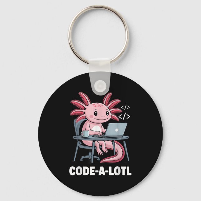 Chaveiro Tee De Coalotl Funny Axolotl Para Programadores (Frente)