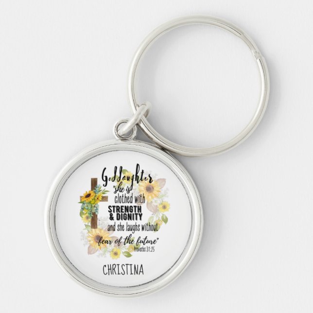 Chaveiro Teen Godchild Gift - Citação personalizada do prov (Frente)