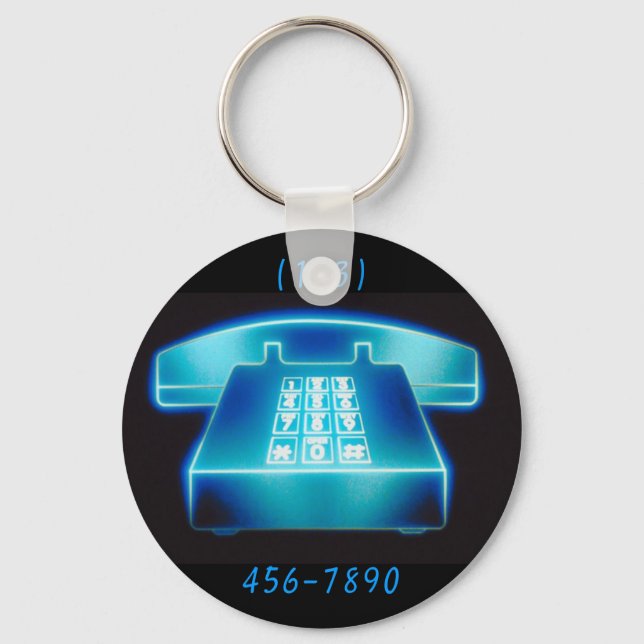 Chaveiro Telefone Azul Personalizável (Frente)