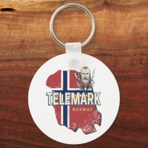 Chaveiro Telemark Norway Province Map Vintage Souvenir
