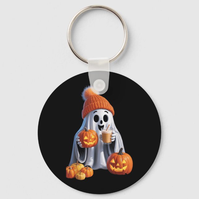 Chaveiro Tema de Halloween com um Fantasma Assustador Encan (Frente)