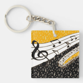 Chaveiro tema musical dourado