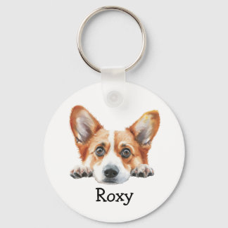 Chaveiro Tema Personalizado do Corgi Dourado