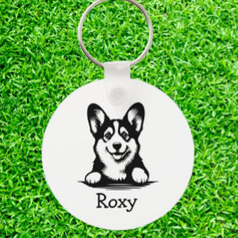 Chaveiro Tema Personalizado do Corgi Puppy