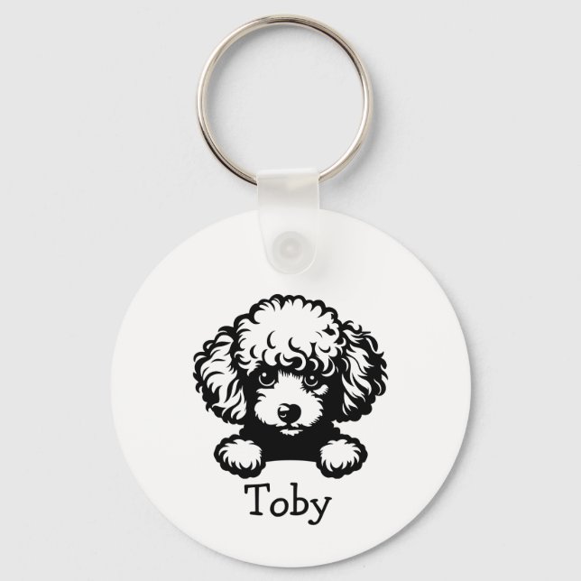 Chaveiro Tema Personalizado do Poodle Puppy (Frente)