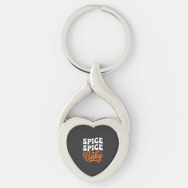 Chaveiro Temática de Halloween Bebê Spice Retro Tipografia  (Frente)